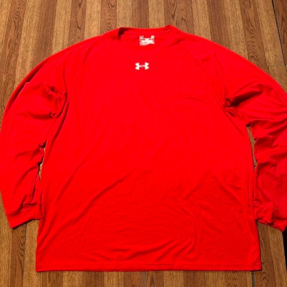Under Armour Red Heat Gear Retro Tech Sportswear Sleeve Shirt Large